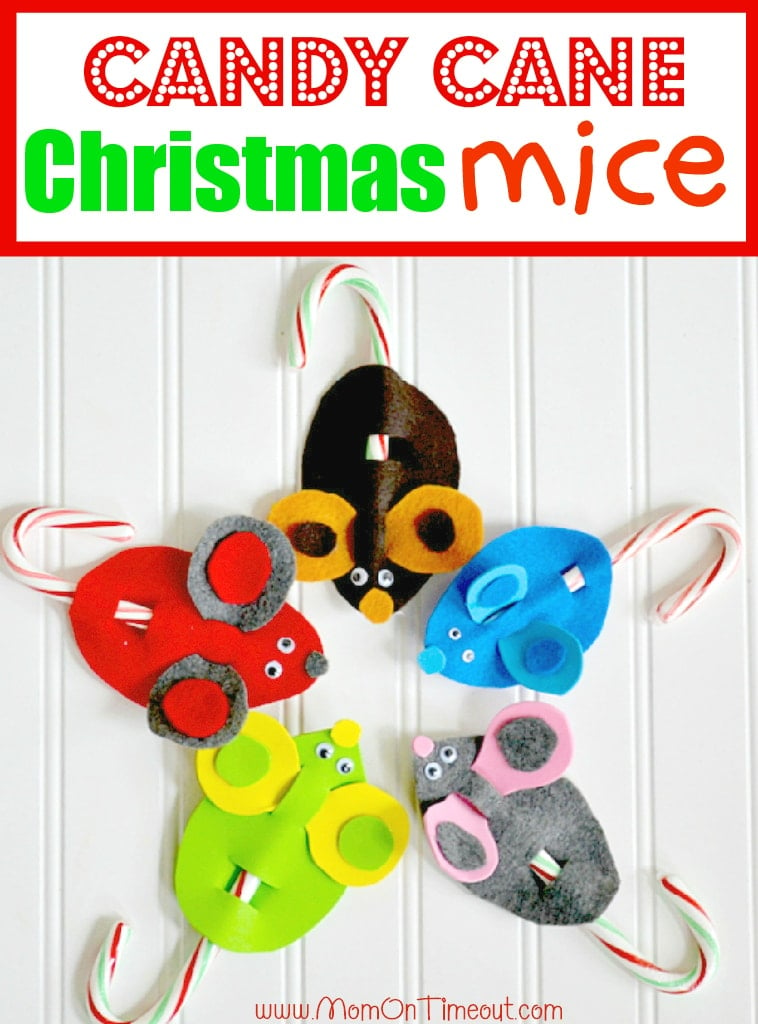 Candy Cane Mice Christmas Craft | MomOnTimeout.com |#kids #craft