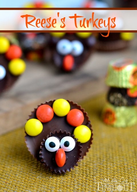 Calling all Reese's lovers! Look no further for the perfect Thanksgiving treat with these completely adorable Reese's Turkeys! | MomOnTimeout.com