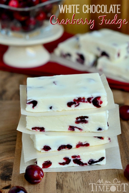 This White Chocolate Cranberry Fudge is so smooth, so creamy, so rich with the refreshing zip of cranberries! 