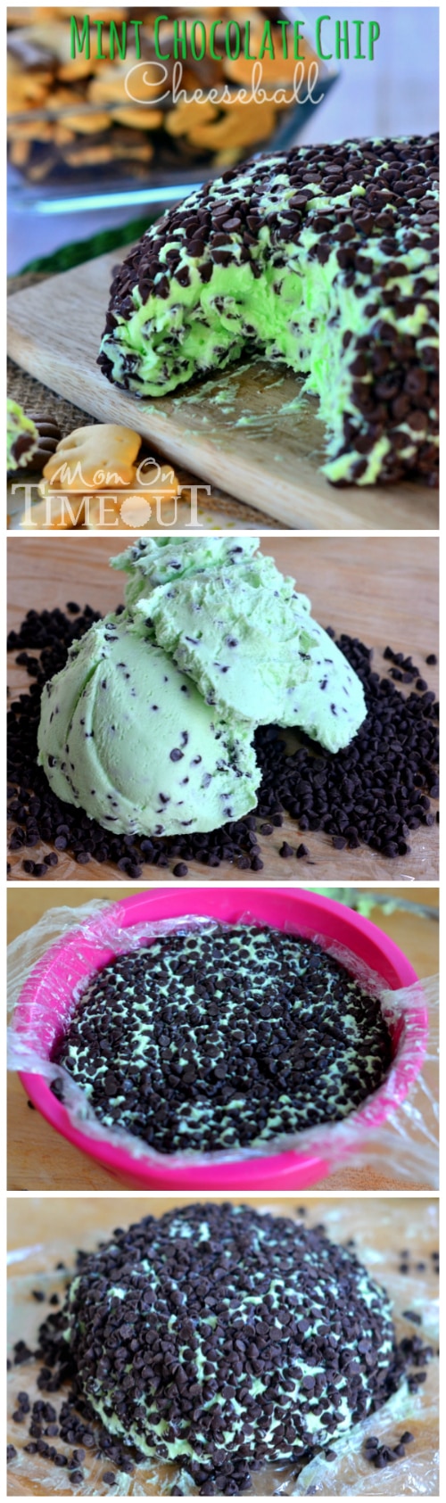 Mint Chocolate Chip Cheese Ball - tastes just like your favorite ice cream but better! | MomOnTimeout.com