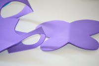 purple butterfly cut out of foam sheet