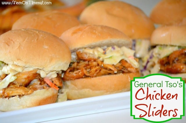 chicken sliders with coleslaw on white tray