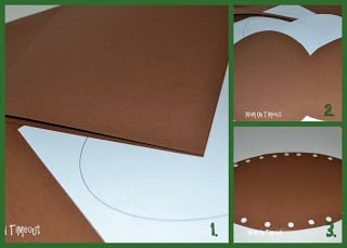 three image collage of how to cut out football shapes