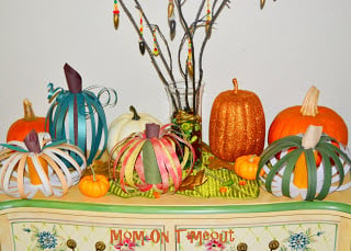 Scrappy Pumpkins are a super fun and easy way to decorate your home! | MomOnTimeout.com #craft #pumpkin