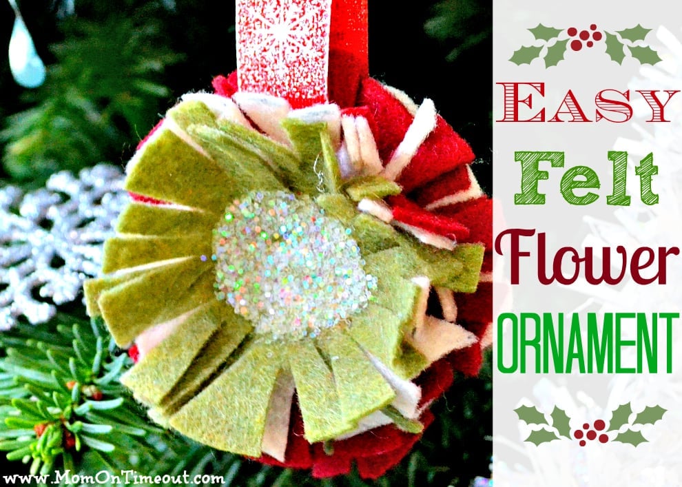 Easy Felt Flower Ornaments Tutorial