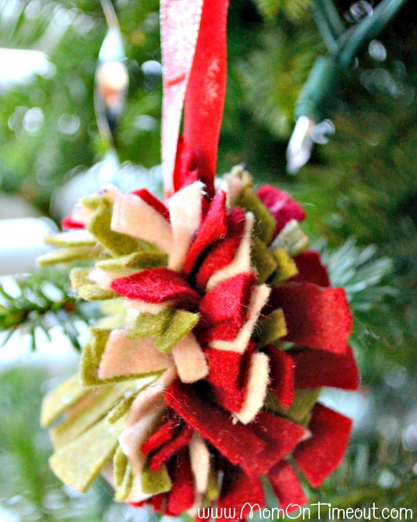 Felt Flower Ornament Side View