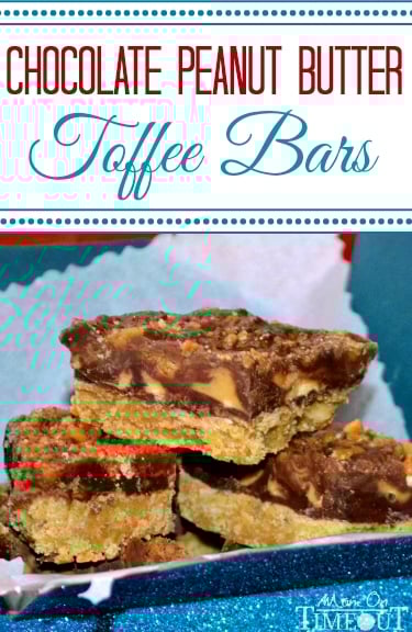 Chocolate Peanut Butter Toffee Bars are the perfect addition to any party or holiday tray! | MomOnTimeout.com