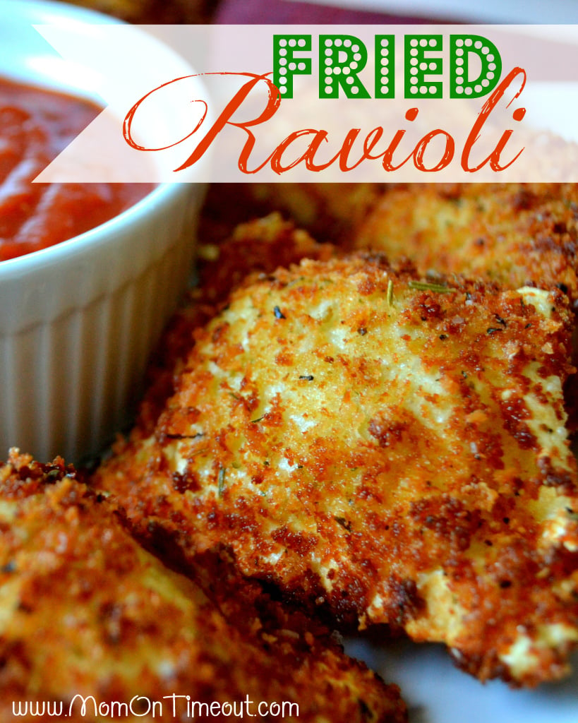 Fried Ravioli from MomOnTimeout.com | So delicious and perfectly paired with a marinara dipping sauce!  #recipe #appetizer