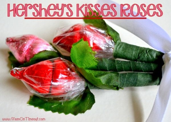 Hershey's Kisses Roses from MomOnTimeout.com | Perfect for weddings, Valentine's Day, anniversaries and more! #ValentinesDay #craft