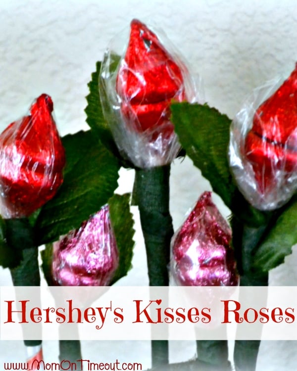 Hershey's Kisses Roses from MomOnTimeout.com | Perfect for weddings, Valentine's Day, anniversaries and more! #ValentinesDay #craft