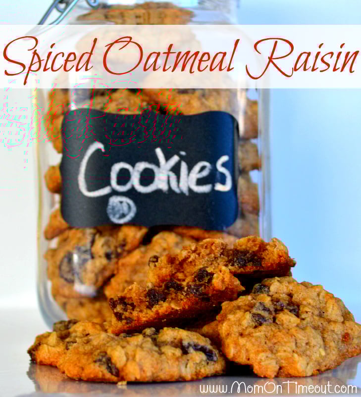 Spiced Oatmeal Raisin Cookies | Mom On Timeout - Perfectly delicious! #recipe #cookie Spiced Oatmeal Raisin Cookies