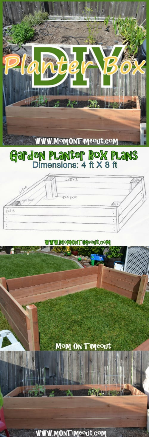 DIY Garden Planter Box Tutorial | MomOnTimeout.com DIY Garden Planter Box Tutorial | MomOnTimeout.com