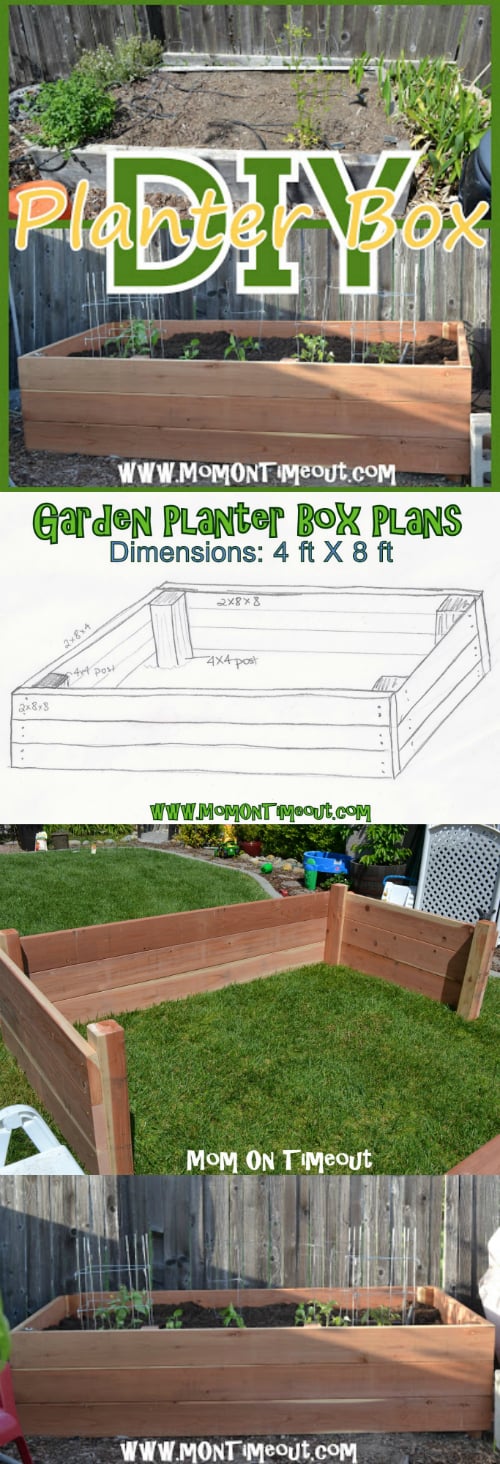 Side Yard Vegetable Garden and DIY Planter Boxes at MomOnTimeout.com #ad