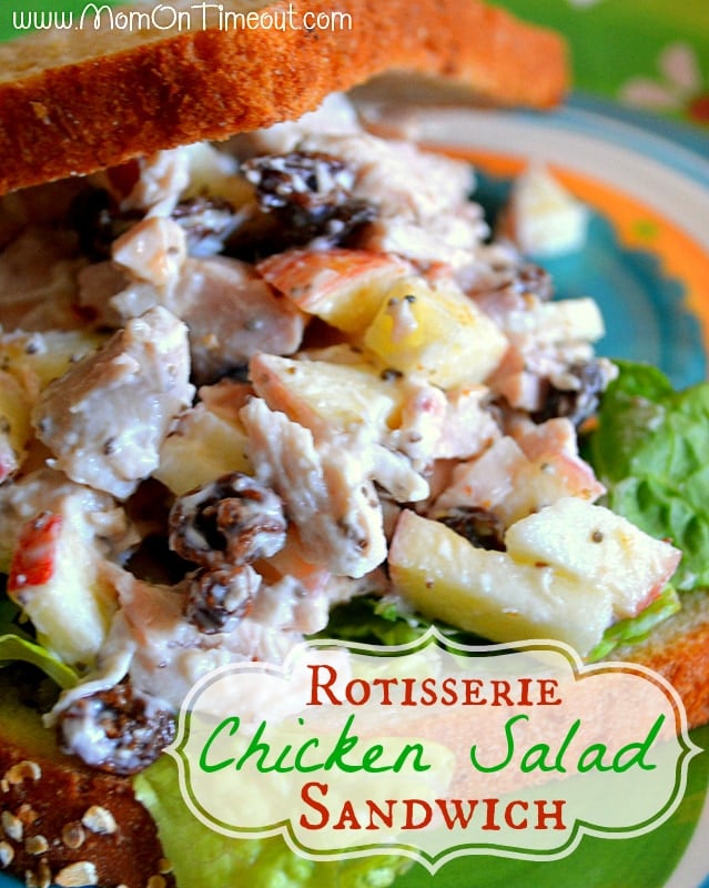 Rotisserie Chicken Salad Sandwich | MomOnTimeout.com - Rotisserie Chicken Salad Sandwich recipe that utilizes the delicious and convenient flavors of a Rotisserie Chicken! #sandwich #recipe