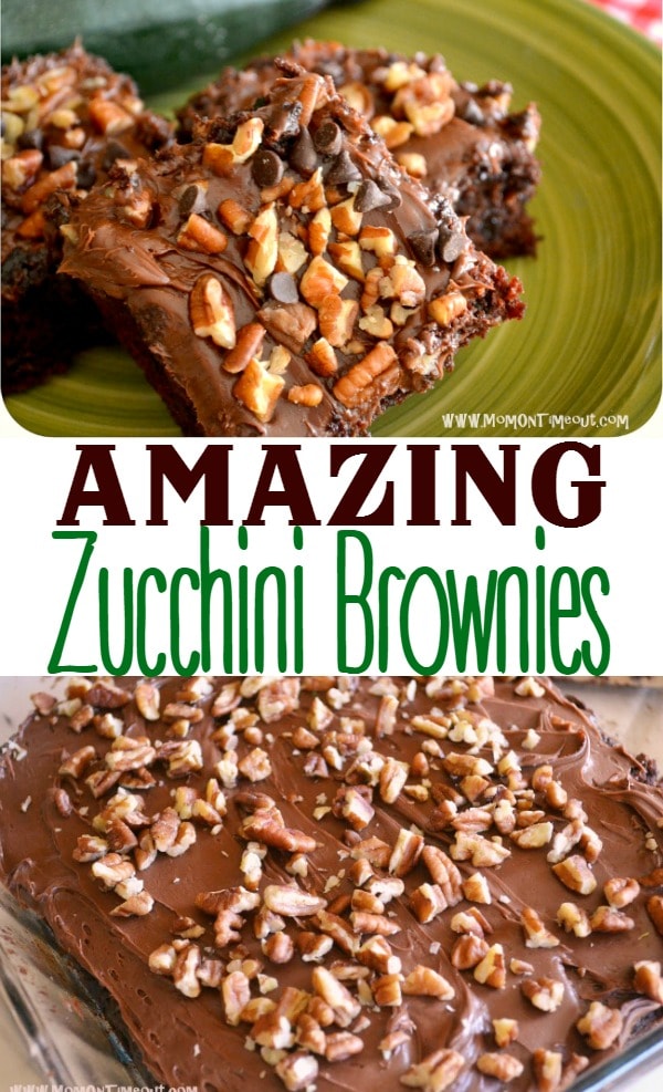 Amazing zucchini brownies are a delicious way to use up that extra zucchini from the garden! So incredibly moist and delicious!| MomOnTimeout.com