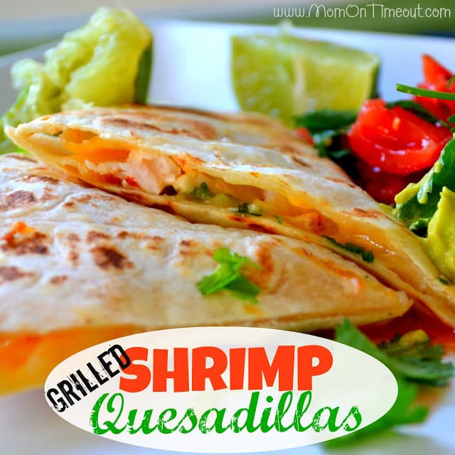 Grilled Shrimp Quesadillas | MomOnTimeout.com 