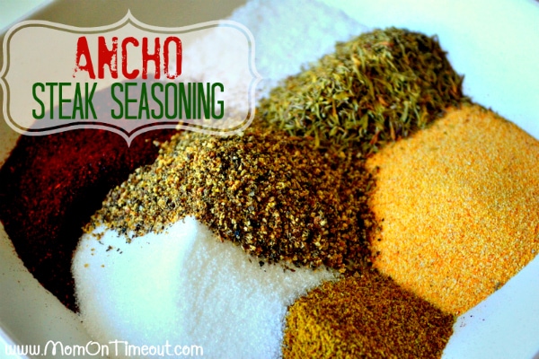 Ancho Steak Seasoning ingredients in white bowl