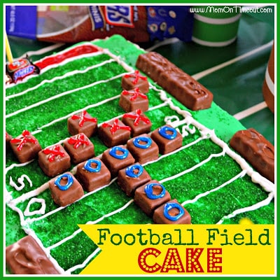 A Football Field Cake is the perfect way to celebrate football all season long! | MomOnTimeout.com #recipe #football #cake