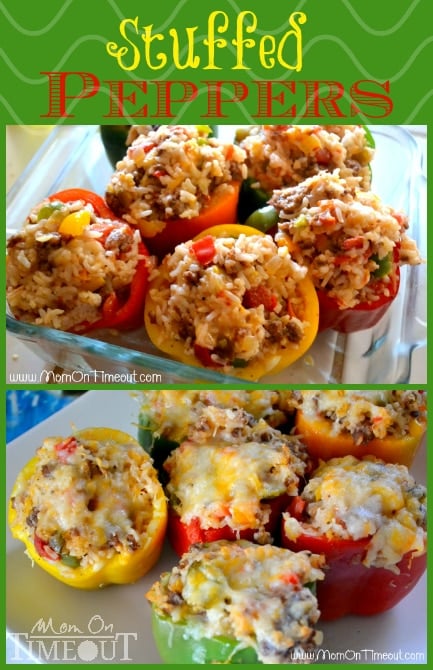 Easy-to-make Stuffed Peppers for an amazing dinner any night of the week from MomOnTimeout.com