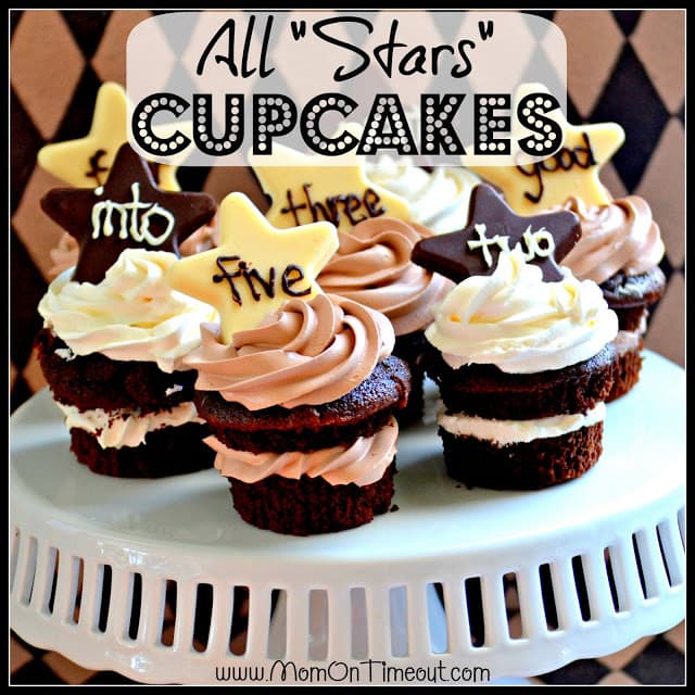 All "Stars" Chocolate Cupcakes from MomOnTimeout.com - Delicious, rich chocolate cupcakes for that special someone!