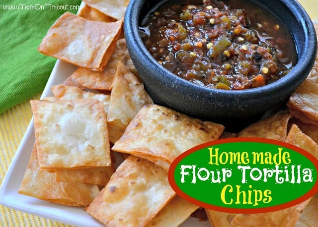 Homemade Flour Tortilla Chips | MomOnTimeout.com
