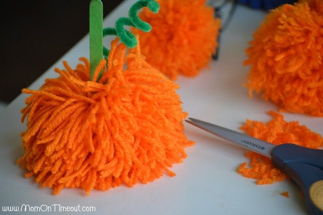 Pom Pom Pumpkin Kids Craft