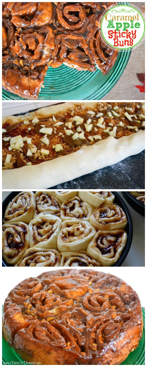 Caramel Apple Sticky Buns | MomOnTimeout.com