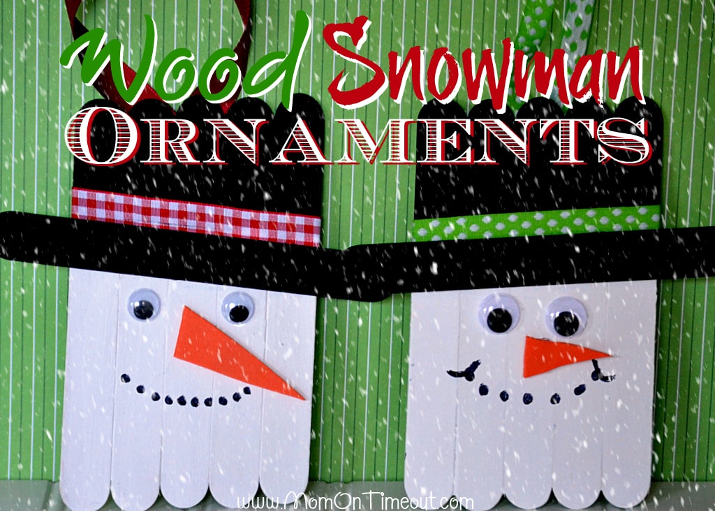 Wood Snowman Ornaments make the perfect Christmas Craft for kids! | MomOnTimeout.com #christmas #craft