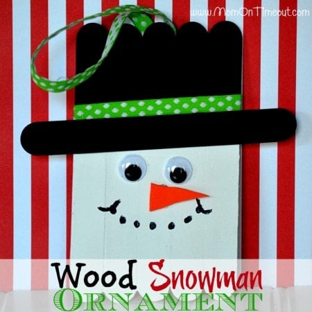Wood Snowman Ornaments make the perfect Christmas Craft for kids! | MomOnTimeout.com #christmas #craft