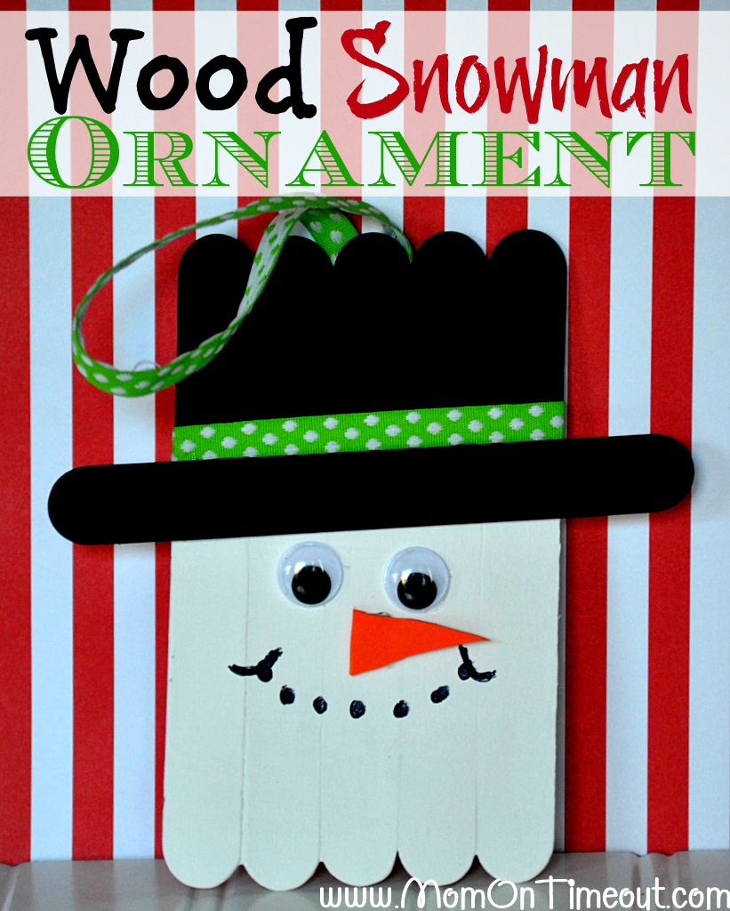 Wood Snowman Ornaments make the perfect Christmas Craft for kids! | MomOnTimeout.com #christmas #craft