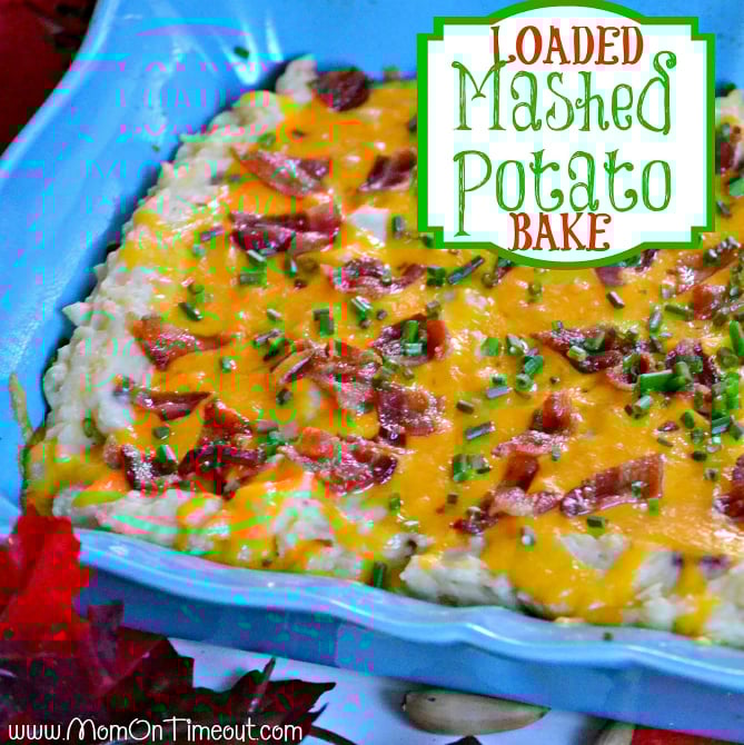 This Loaded Mashed Potato Bake is the perfect side dish AND it can be made in advance! | MomOnTimeout.com This Loaded Mashed Potato Bake is the perfect side dish AND it can be made in advance! | MomOnTimeout.com