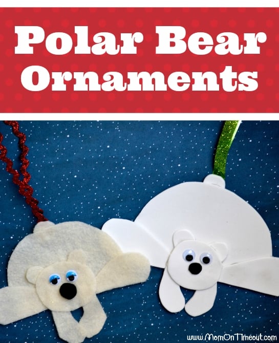 Easy to make polar bear ornaments are the perfect craft for kids this holiday season! | MomOnTimeout.com