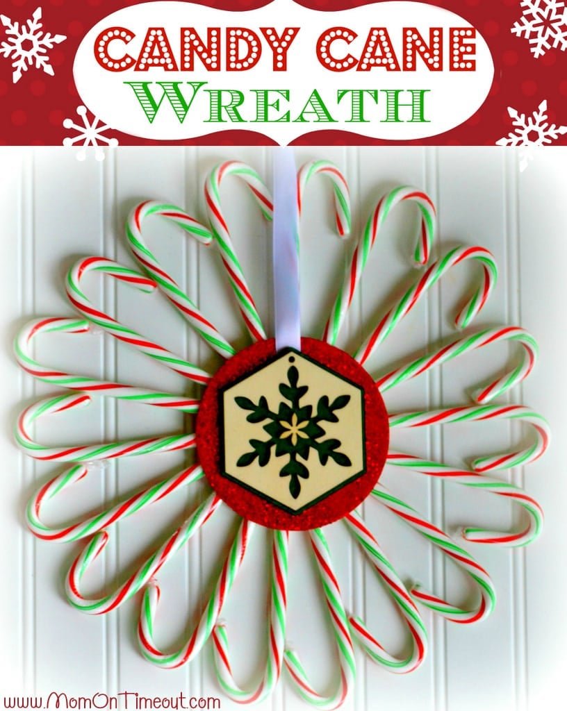 Candy Cane Christmas Wreath | MomOnTimeout.com | #craft #christmas