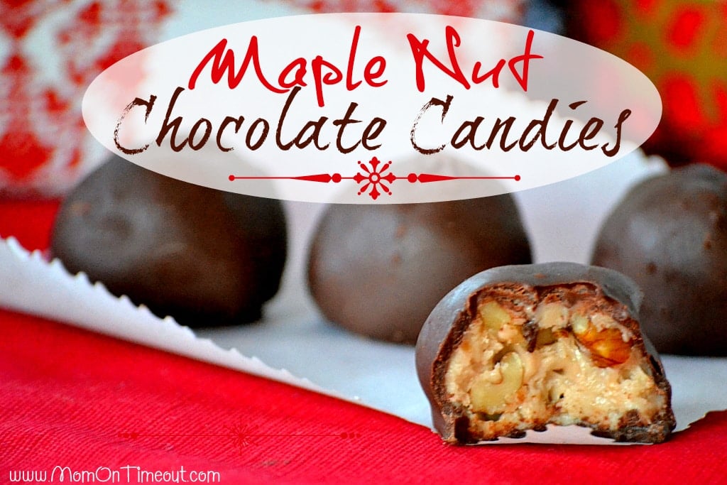 Maple Nut Chocolate Candies - These little morsels are packed full of maple flavor, crunchy nuts and are coated with a rich chocolate shell. | MomOnTimeout.com