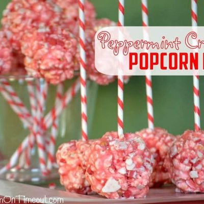 Marshmallow Peppermint Crunch Popcorn Pops