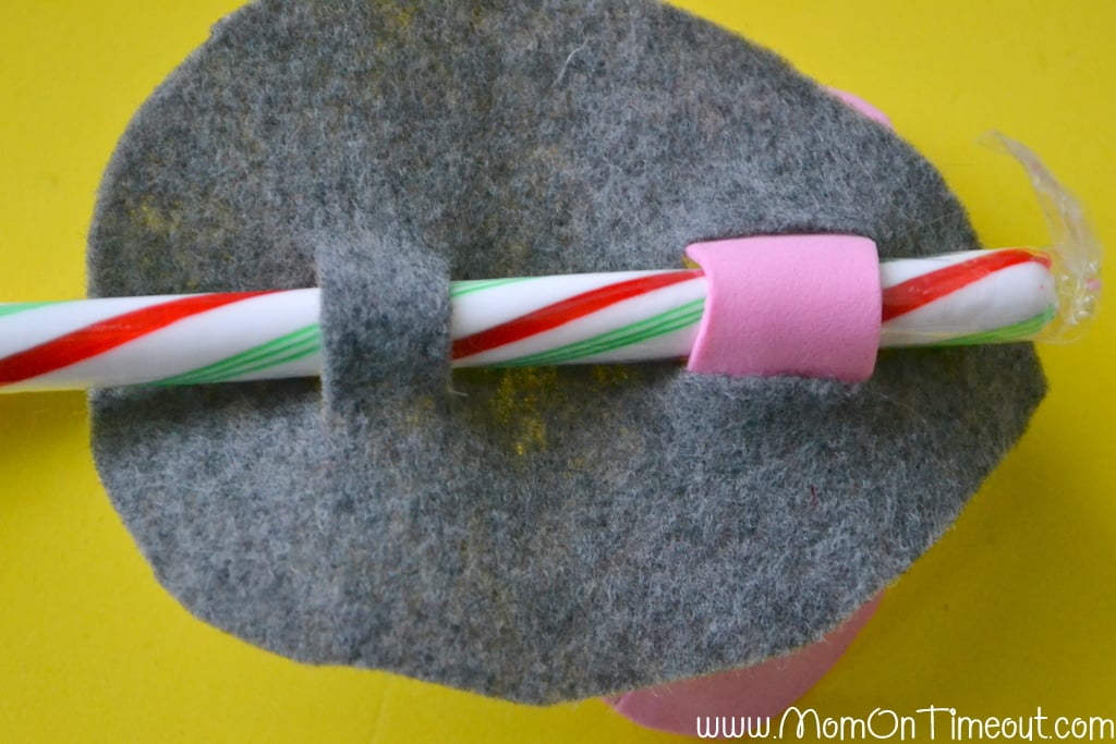 Candy Cane Christmas Mice Craft Step 6