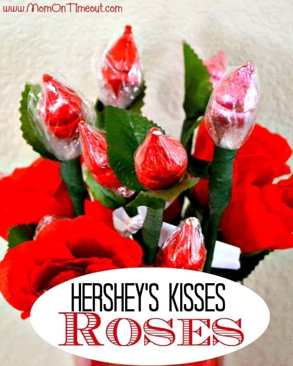 Hershey's Kisses Roses from MomOnTimeout.com | Perfect for weddings, Valentine's Day, anniversaries and more! #ValentinesDay #craft