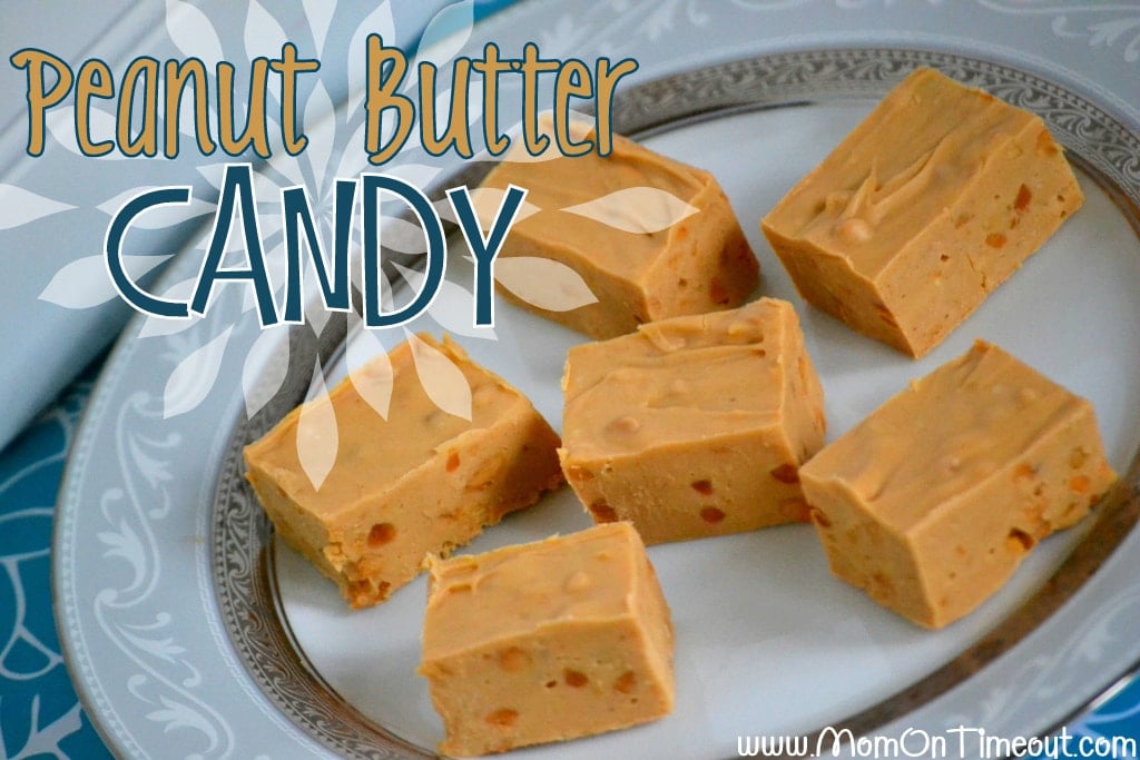 A delicious 3-ingredient Peanut Butter Candy Recipe peanut-butter lovers are sure to enjoy! | MomOnTimeout.com #candy #recipe