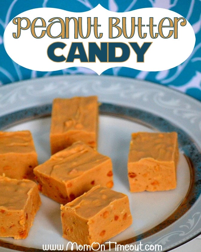 A delicious 3-ingredient Peanut Butter Candy Recipe peanut-butter lovers are sure to enjoy! | MomOnTimeout.com #candy #recipe