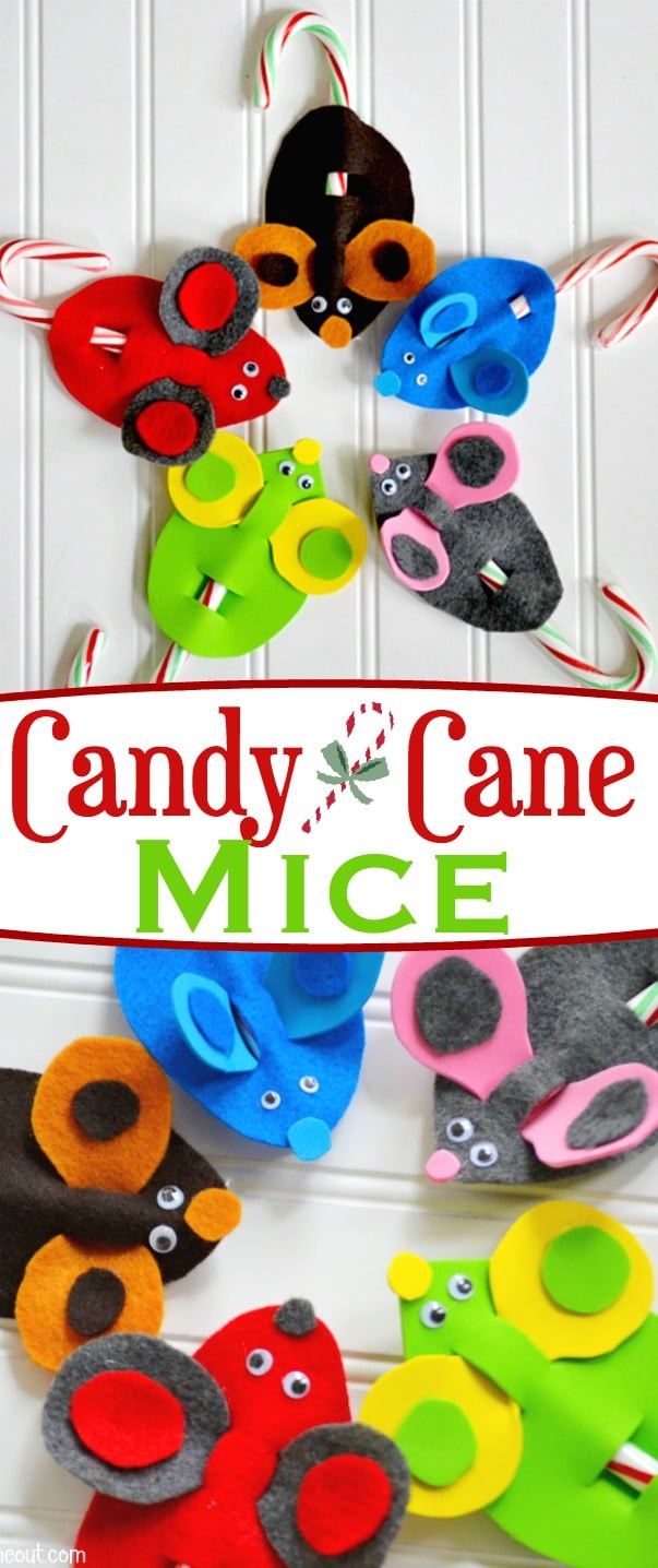 These adorable and easy Candy Cane Christmas Mice are sure to become a holiday tradition! Our favorite Christmas craft is super fun to make, kid-friendly, and only requires a few, easy-to-find, craft items. Let your kid's creativity run wild and have a Merry Christmas! // Mom On Timeout