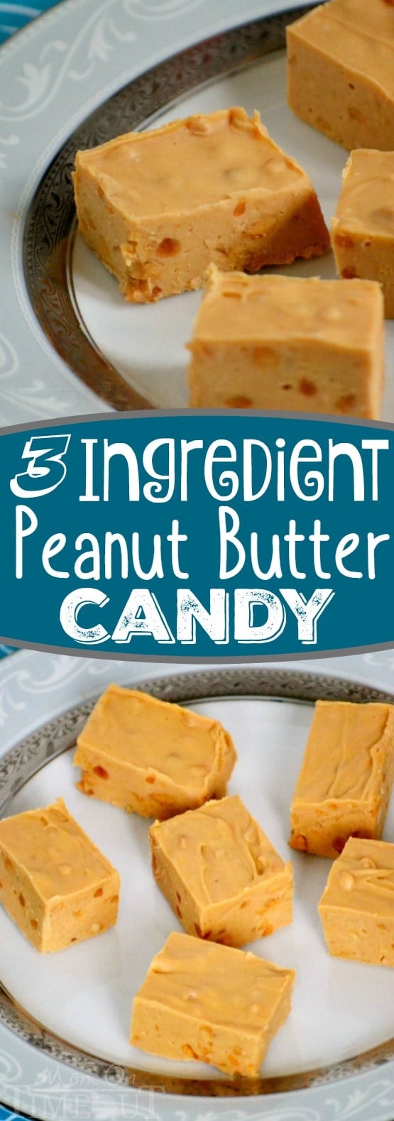 A delicious 3-ingredient Peanut Butter Candy recipe peanut butter lovers are sure to enjoy! Recipes just don't get any easier than this one!