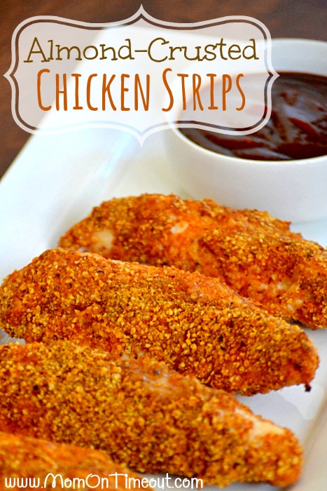 Almond-Crusted Chicken Strips by MomOnTimeout.com | Heart-healthy food has never been this delicious! #chicken #dinner #recipe