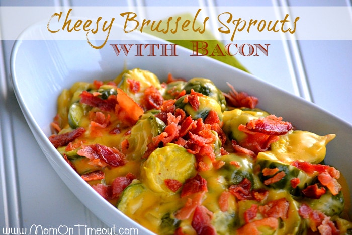 Cheesy Brussels Sprouts with Bacon