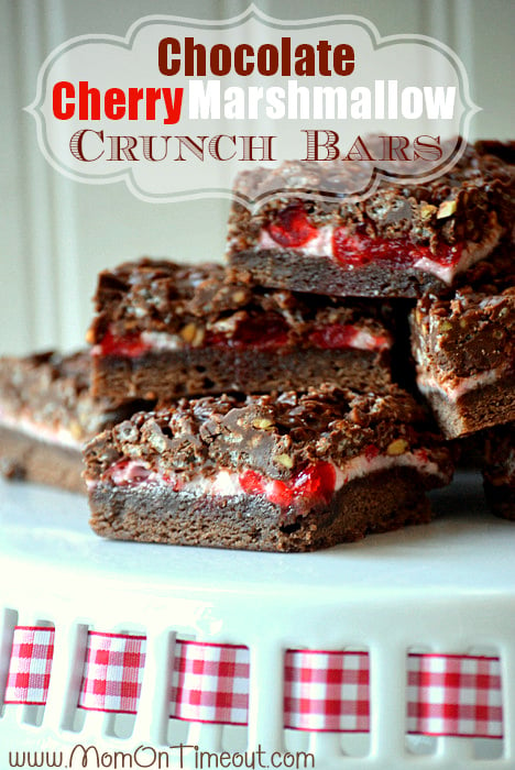 Chocolate Cherry Marshmallow Crunch Bars Yum