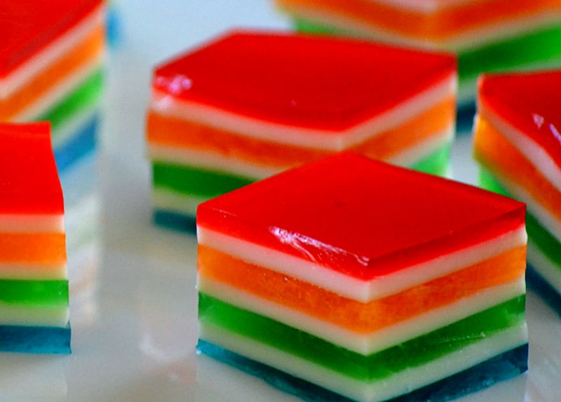 rainbow jello cubes