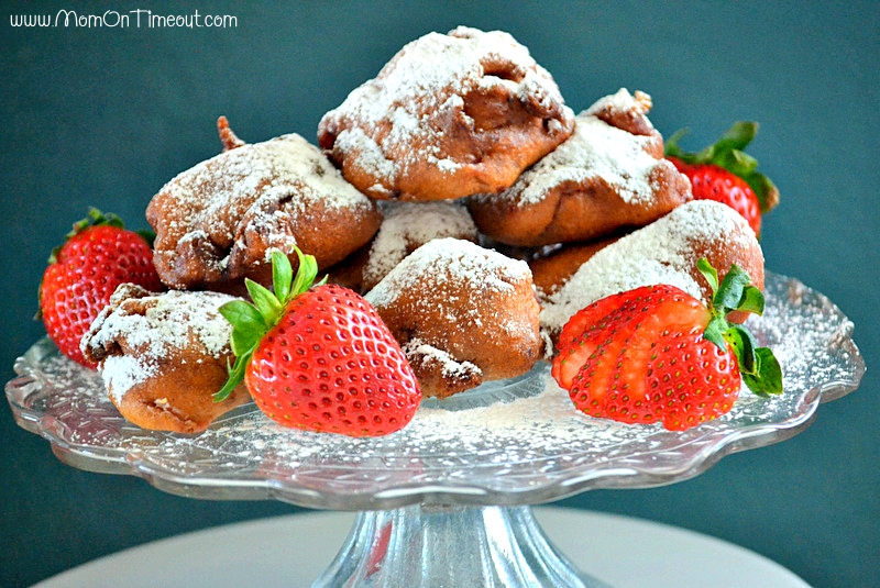 Fresh Strawberry Fritters | MomOnTimeout.com #breakfast #recipe #dessert