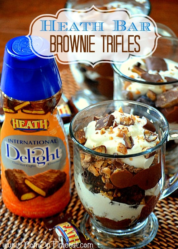 Heath Bar Brownie Trifles | MomOnTimeout.com