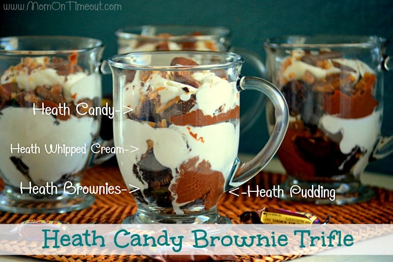 Heath Bar Brownie Trifles | MomOnTimeout.com