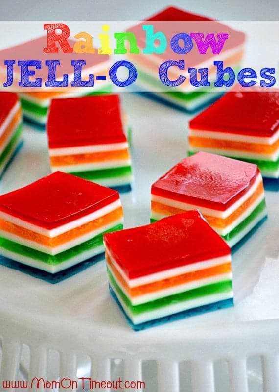 Fuente Cada semana impuesto Rainbow JELLO Cubes Recipe