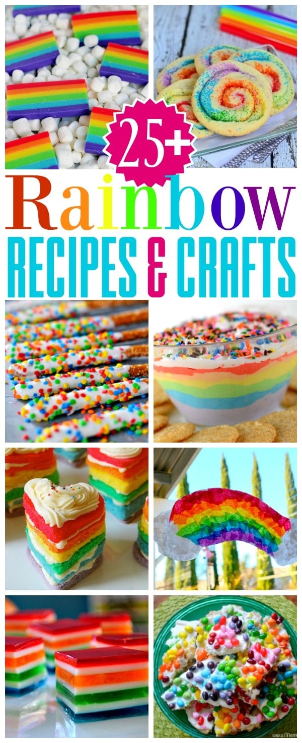 More than 25 Rainbow Recipes and Crafts that are bound to make you smile! Perfect for St. Patrick's Day, parties and more! // Mom On Timeout